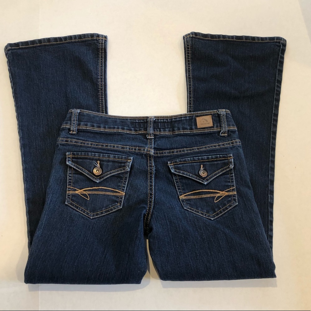 Jordache girls flare blue jeans flat pocket